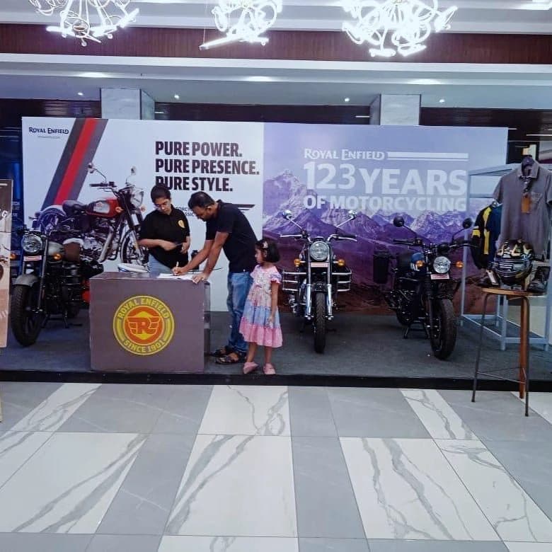 Royal Enfield 123 Years mall brand activation pop-up