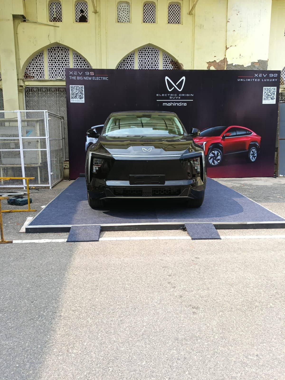EV car unveiling brand activation on outdoor stage