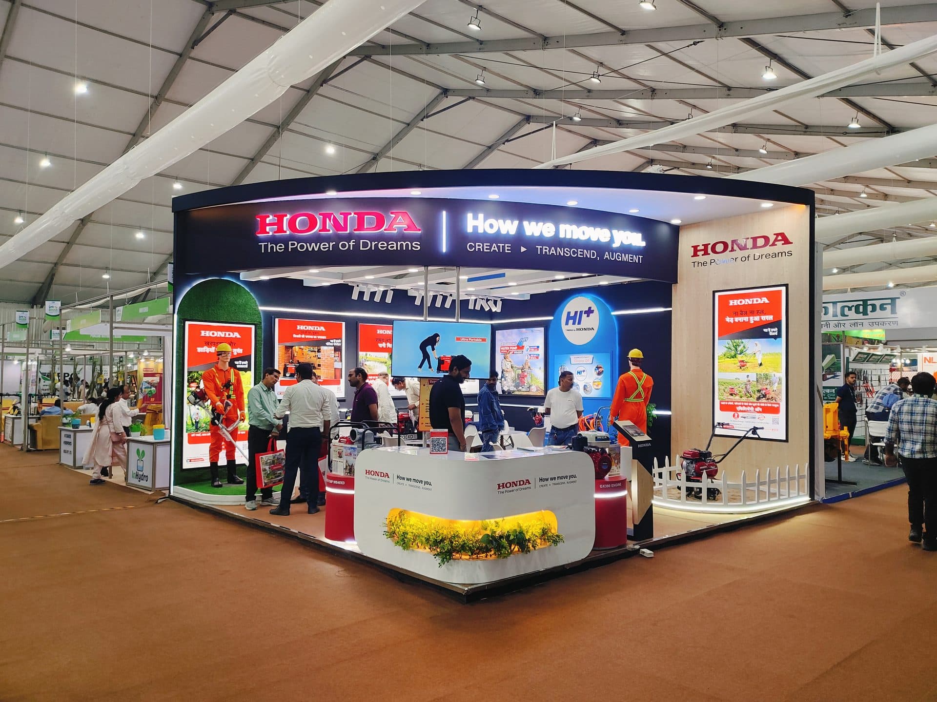 Honda exhibition stall with product displays